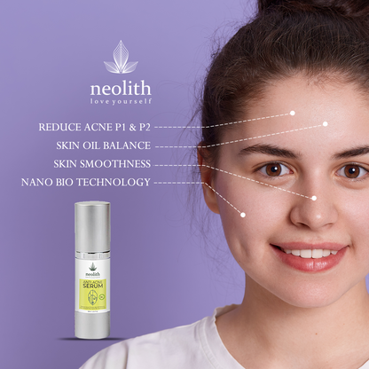 Neolith Anti Acne Serum - with Ginger Root Extract, Grape Fruit Extract, Resin Extract || 94% Organic || No Parabens, Silicon and Mineral Oil -30ml