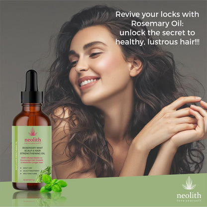 Neolith Natural Rosemary oil for Hair Growth with Mint and Biotin | For Hair growth, Strong roots, Scalp nourishment, Anti Dandruff