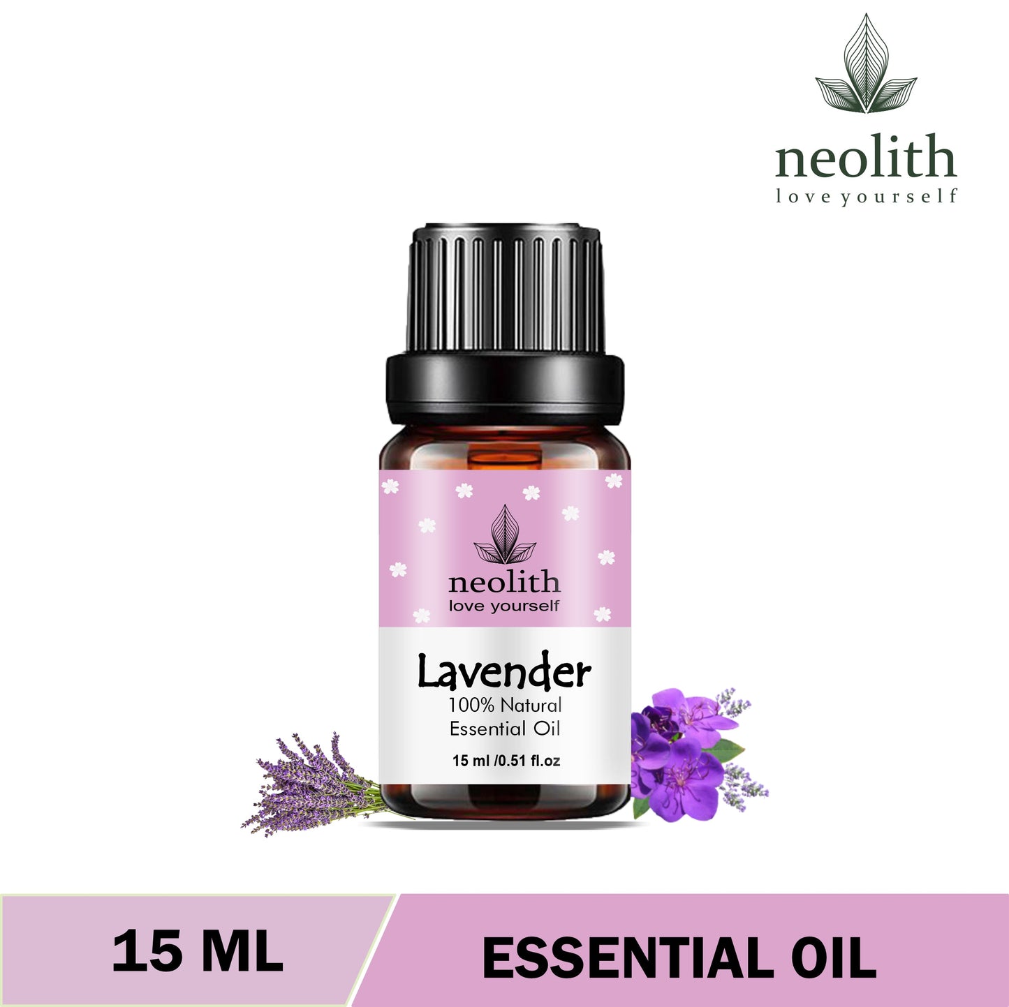 Lavender Essential Oil for Healthy Hair, Skin, Sleep, Aroma Difuser - 100% Pure, Natural and Undiluted | 15ML