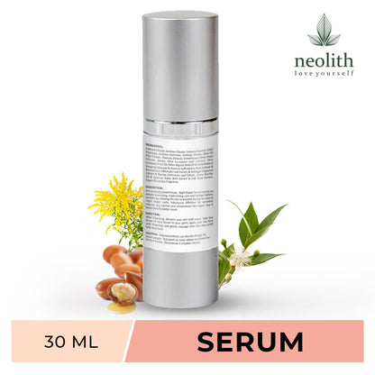 Neolith Argan Oil Over Night Face Serum || Anti Aging Face Serum for skin collagen boosting and skin tightening 30 ML || No Parabens & Sulphates, No Silicon & Mineral oil, Not Tested on Animals || 94% Organic || Nano Bio Technology Korea