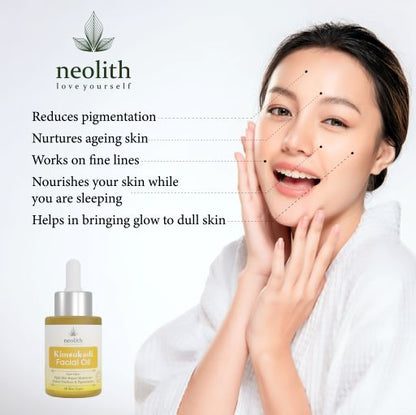 Neolith Kimsukadi Facial Oil 100% Organic for Blemishes, Acne, Dark spots, Glowing, Brightening skin with Misty & Rich Natural aroma || Ayurvedic formulation 16 precious herbs with pure Sandalwood, Saffron oil for Skin Glowing, Anti aging, Skin repair